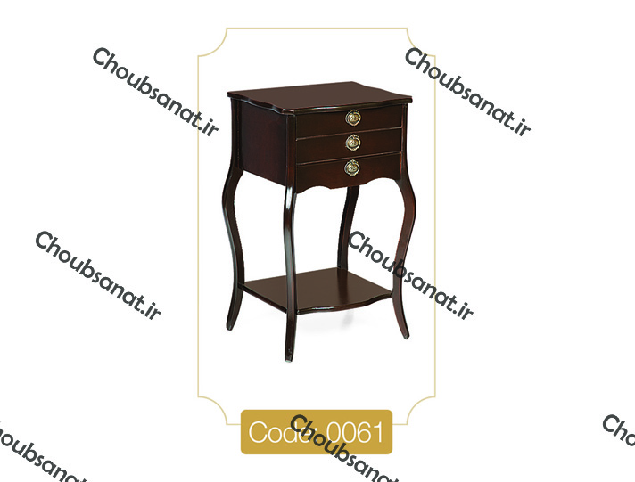 میز تلفن مدل 0061 نگین چوب صفحه MDF پایه چوب رنگی
