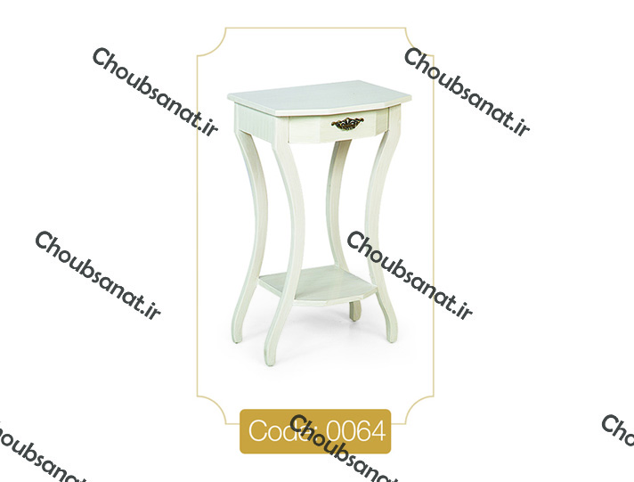 میز تلفن مدل 0064 نگین چوب صفحه MDF پایه چوب رنگی