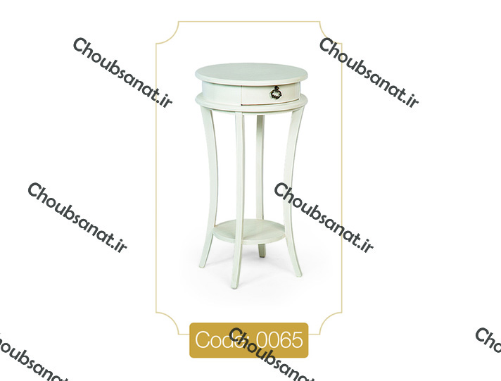 میز تلفن مدل 0065 نگین چوب صفحه MDF پایه چوب رنگی