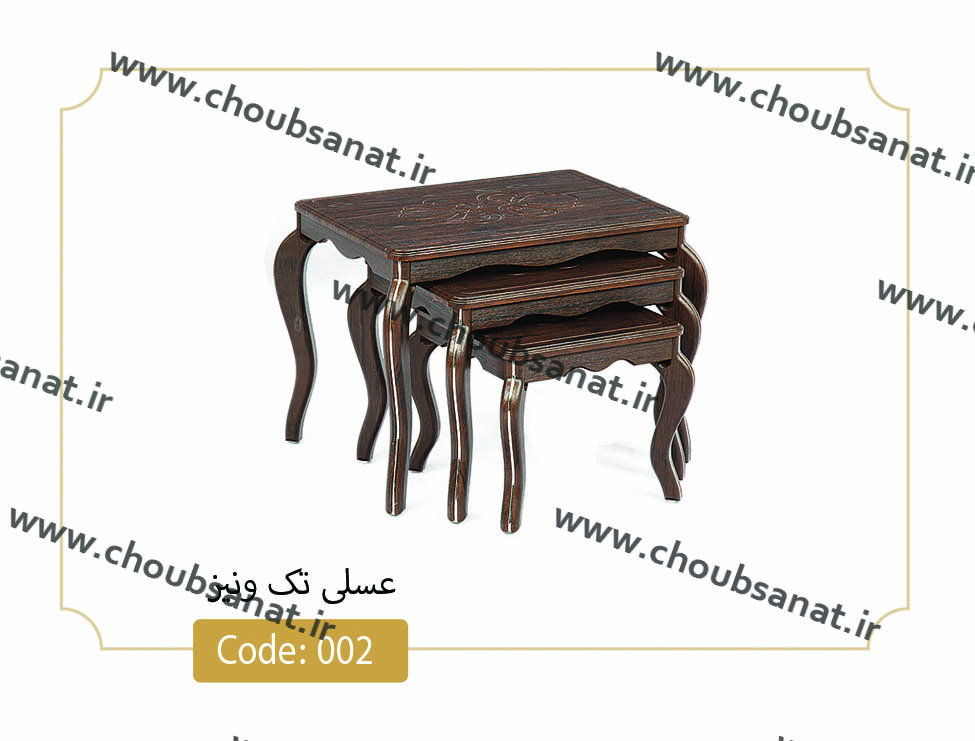میز عسلی ونیز گردویی کد 002 تمام MDF وکیوم نگین چوب