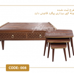خرید جلومبلی و عسلی لوکا مدل 008 صفحه MDF وکیوم پایه پلیمری