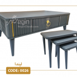 خرید جلومبلی و عسلی لیندا مدل 0026 صفحه MDF وکیوم پایه پلیمری